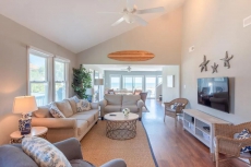Dog-friendly oceanfront home with new deck - 3 blocks from downtown Folly!