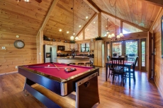 Custom-built dog-friendly cabin w/mountain views, hot tub, pool table & more!