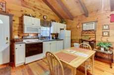 Dog-friendly log cabin w/ in-room Jacuzzi, screened-in deck, & outdoor hot tub